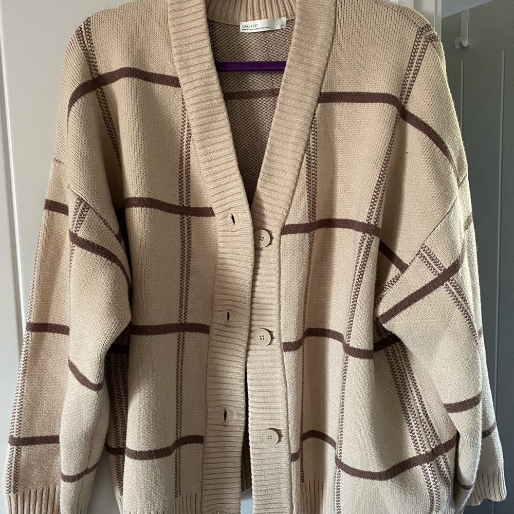 Oak + Fort oversized plaid cardigan - worn once!